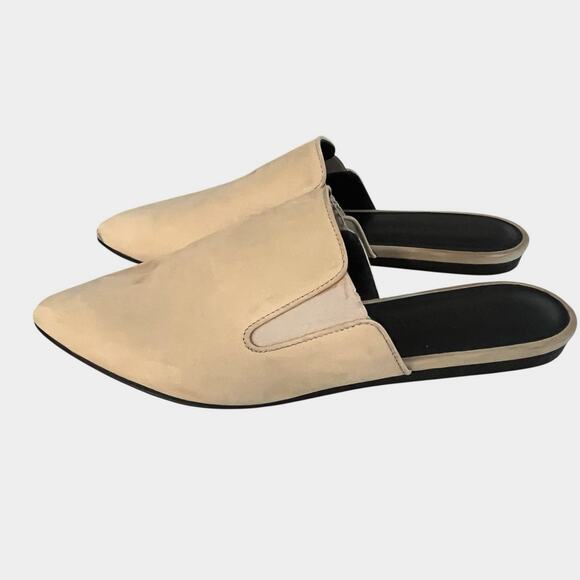 Jenni Kayne Oiled Leather Mule Size 37 US 7 Suede Point Toe Natural Minimalist - Picture 4 of 13